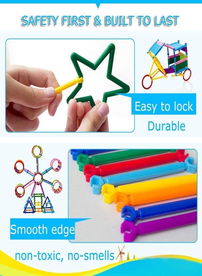 PULSBERY مجموعة مكعبات بناء PULSBERY Smart Stick، 200 قطعة، أقفال أنابيب إبداعية، لعبة تعليمية للأطفال من سن 3 إلى 8 سنوات، مناسبة لمرحلة ما قبل المدرسة - Image 5